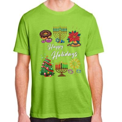 Happy Holidays Hanukkah Feliz Navidad Christmas Kwanzaa Adult ChromaSoft Performance T-Shirt