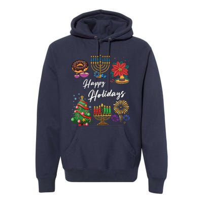 Happy Holidays Hanukkah Feliz Navidad Christmas Kwanzaa Premium Hoodie