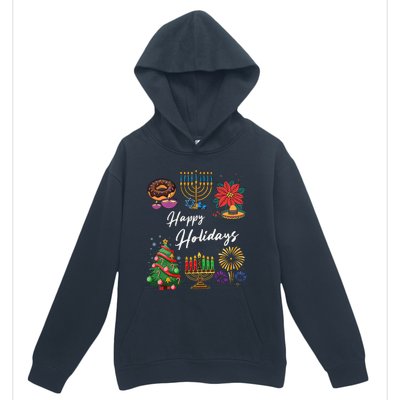 Happy Holidays Hanukkah Feliz Navidad Christmas Kwanzaa Urban Pullover Hoodie