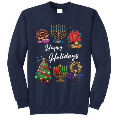 Happy Holidays Hanukkah Feliz Navidad Christmas Kwanzaa Tall Sweatshirt