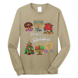 Happy Holidays Hanukkah Feliz Navidad Christmas Kwanzaa Long Sleeve Shirt