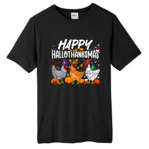 Happy Hallothanksmas Halloween Thanksgiving Xmas Chicken Gift Tall Fusion ChromaSoft Performance T-Shirt