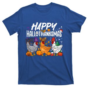 Happy Hallothanksmas Halloween Thanksgiving Xmas Chicken Gift T-Shirt