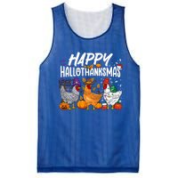 Happy Hallothanksmas Halloween Thanksgiving Xmas Chicken Gift Mesh Reversible Basketball Jersey Tank