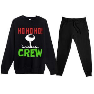 Ho Ho Ho! Crew Golfers Elf Sport Vacation Gift Premium Crewneck Sweatsuit Set