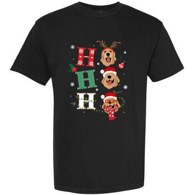 Ho Ho Ho Retrievers Golden Xmas Outfit Christmas Costume Gift Garment-Dyed Heavyweight T-Shirt