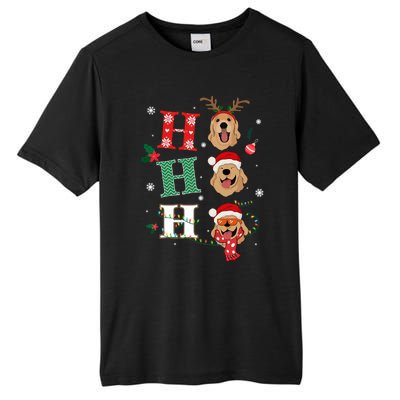 Ho Ho Ho Retrievers Golden Xmas Outfit Christmas Costume Gift Tall Fusion ChromaSoft Performance T-Shirt