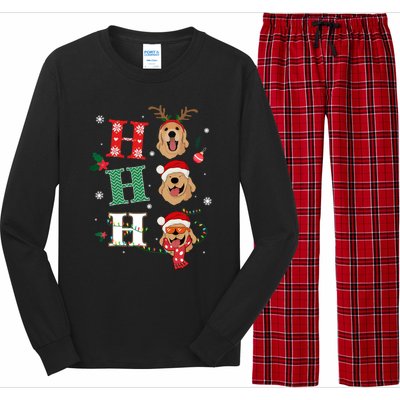 Ho Ho Ho Retrievers Golden Xmas Outfit Christmas Costume Gift Long Sleeve Pajama Set