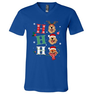 Ho Ho Ho Retrievers Golden Xmas Outfit Christmas Costume Gift V-Neck T-Shirt