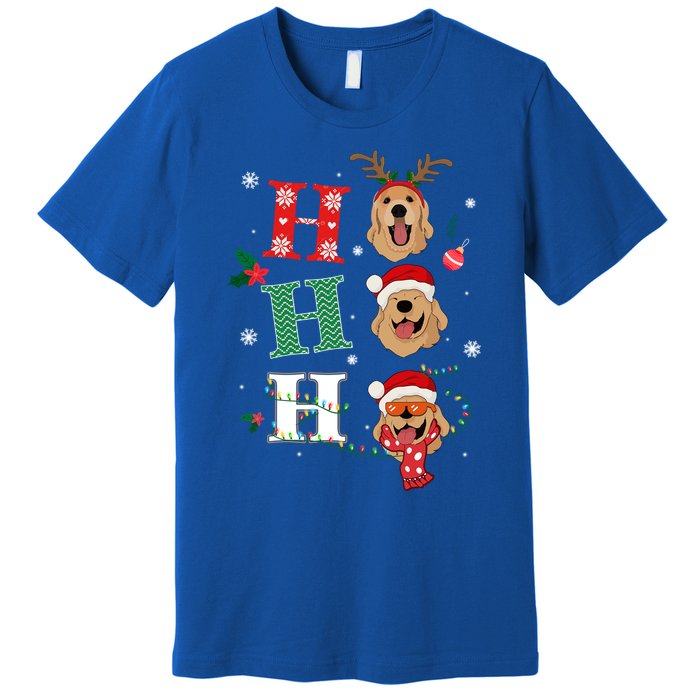 Ho Ho Ho Retrievers Golden Xmas Outfit Christmas Costume Gift Premium T-Shirt