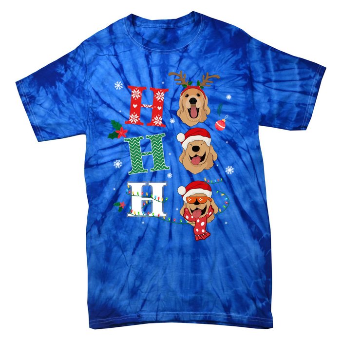 Ho Ho Ho Retrievers Golden Xmas Outfit Christmas Costume Gift Tie-Dye T-Shirt