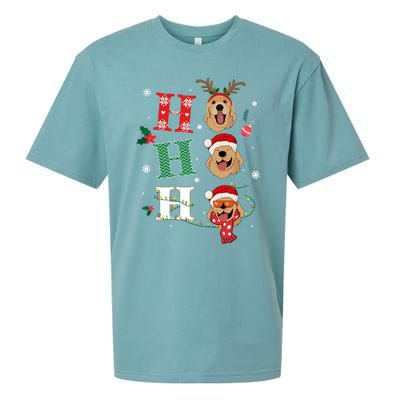 Ho Ho Ho Retrievers Golden Xmas Outfit Christmas Costume Gift Sueded Cloud Jersey T-Shirt