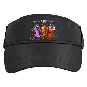 Happy Hallothanksmas Halloween Thanksgiving Christmas Adult Drive Performance Visor