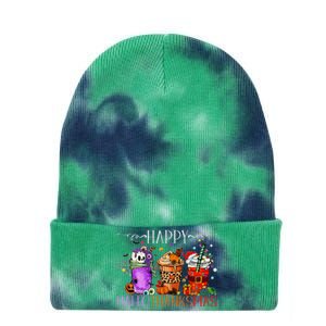 Happy Hallothanksmas Halloween Thanksgiving Christmas Tie Dye 12in Knit Beanie