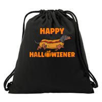 Happy Hallowiener Halloween Dachshund In Hot Dog Costume Tee Drawstring Bag