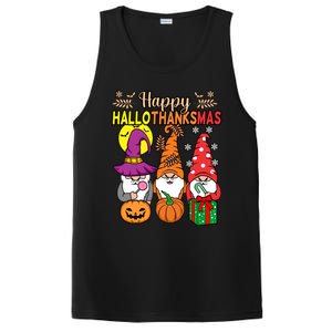 Happy Hallothanksmas Halloween Thanksgiving Gnomes Christmas Gift PosiCharge Competitor Tank