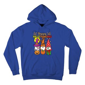 Happy Hallothanksmas Halloween Thanksgiving Gnomes Christmas Gift Hoodie