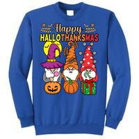 Happy Hallothanksmas Halloween Thanksgiving Gnomes Christmas Gift Sweatshirt