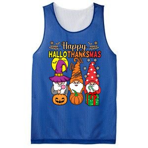 Happy Hallothanksmas Halloween Thanksgiving Gnomes Christmas Gift Mesh Reversible Basketball Jersey Tank