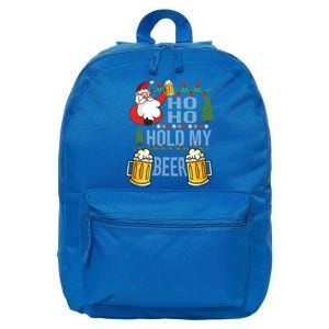 Ho Ho Hold My Beer Ugly Christmas Funny Saying Xmas Great Gift 16 in Basic Backpack