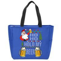 Ho Ho Hold My Beer Ugly Christmas Funny Saying Xmas Great Gift Zip Tote Bag