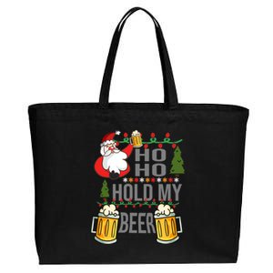 Ho Ho Hold My Beer Ugly Christmas Funny Saying Xmas Great Gift Cotton Canvas Jumbo Tote