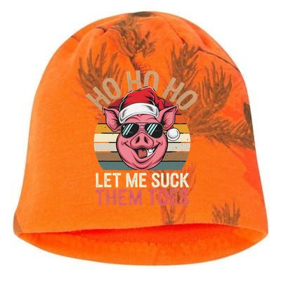 Ho Ho Ho Let Me Suck Them Toes Funny Christmas Eve Santa Pig Kati - Camo Knit Beanie