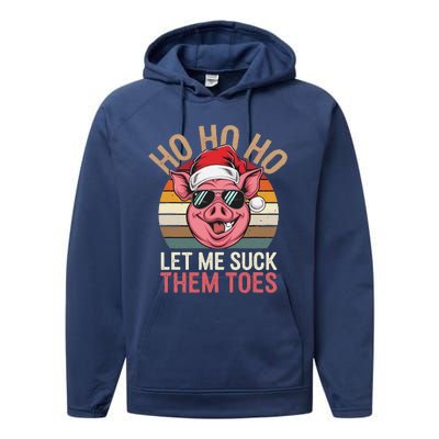 Ho Ho Ho Let Me Suck Them Toes Funny Christmas Eve Santa Pig Performance Fleece Hoodie