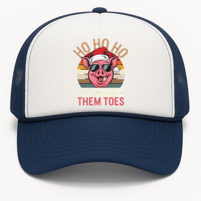 Ho Ho Ho Let Me Suck Them Toes Funny Christmas Eve Santa Pig Trucker Hat