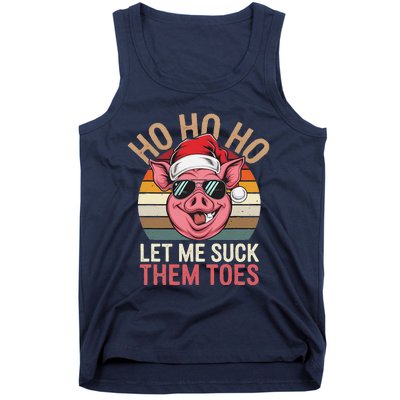 Ho Ho Ho Let Me Suck Them Toes Funny Christmas Eve Santa Pig Tank Top