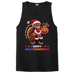 Happy Hallothanksmas Halloween Thanksgiving Xmas Funny PosiCharge Competitor Tank