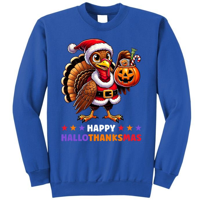 Happy Hallothanksmas Halloween Thanksgiving Xmas Funny Sweatshirt