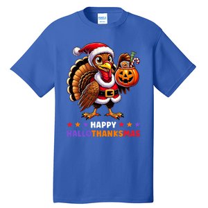 Happy Hallothanksmas Halloween Thanksgiving Xmas Funny Tall T-Shirt