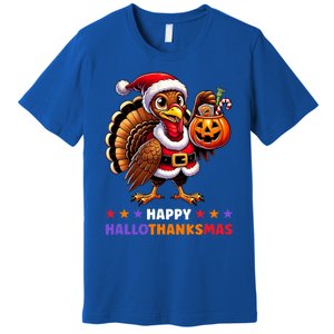 Happy Hallothanksmas Halloween Thanksgiving Xmas Funny Premium T-Shirt