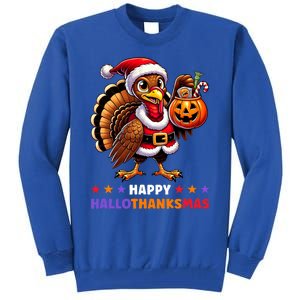 Happy Hallothanksmas Halloween Thanksgiving Xmas Funny Tall Sweatshirt