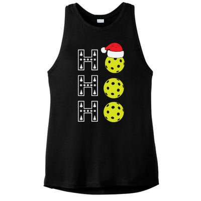 Ho Ho Ho Pickleball Christmas Santa Hat Holiday Ladies PosiCharge Tri-Blend Wicking Tank