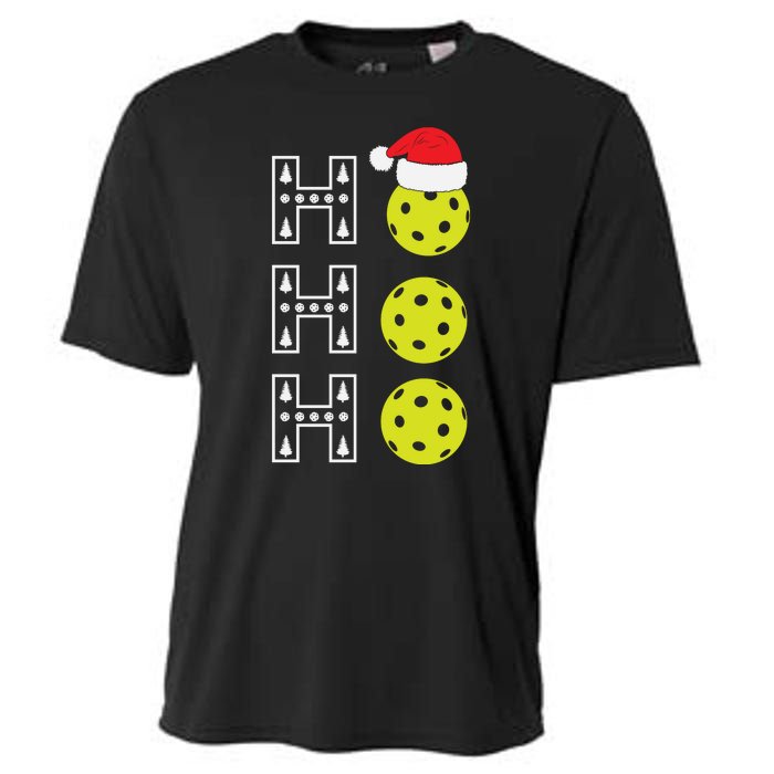 Ho Ho Ho Pickleball Christmas Santa Hat Holiday Cooling Performance Crew T-Shirt