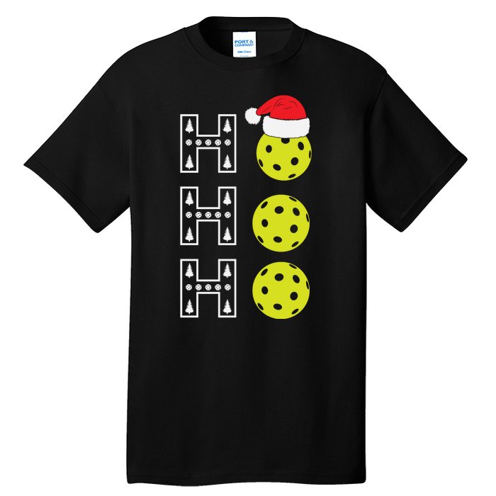 Ho Ho Ho Pickleball Christmas Santa Hat Holiday Tall T-Shirt