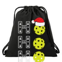 Ho Ho Ho Pickleball Christmas Santa Hat Holiday Drawstring Bag