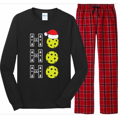 Ho Ho Ho Pickleball Christmas Santa Hat Holiday Long Sleeve Pajama Set