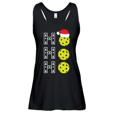 Ho Ho Ho Pickleball Christmas Santa Hat Holiday Ladies Essential Flowy Tank