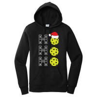 Ho Ho Ho Pickleball Christmas Santa Hat Holiday Women's Pullover Hoodie