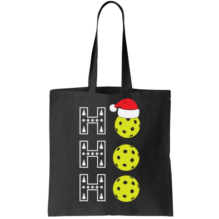 Ho Ho Ho Pickleball Christmas Santa Hat Holiday Tote Bag