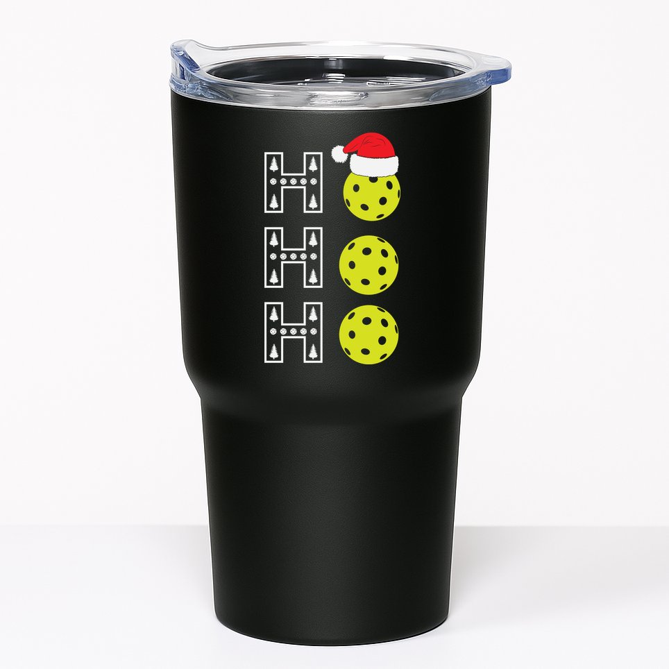 Ho Ho Ho Pickleball Christmas Santa Hat Holiday Tumbler