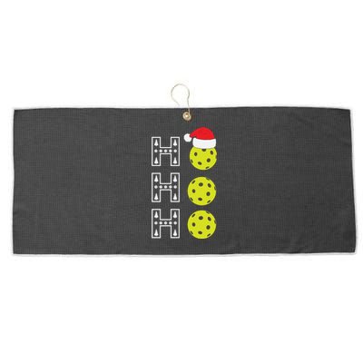 Ho Ho Ho Pickleball Christmas Santa Hat Holiday Large Microfiber Waffle Golf Towel