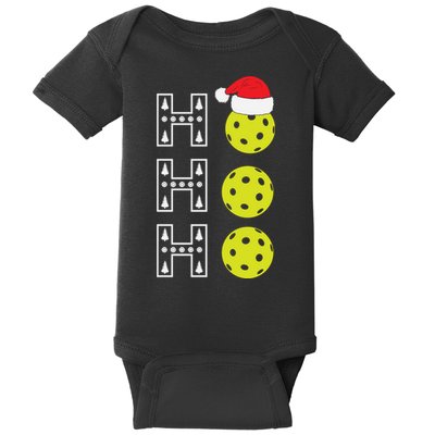 Ho Ho Ho Pickleball Christmas Santa Hat Holiday Baby Bodysuit