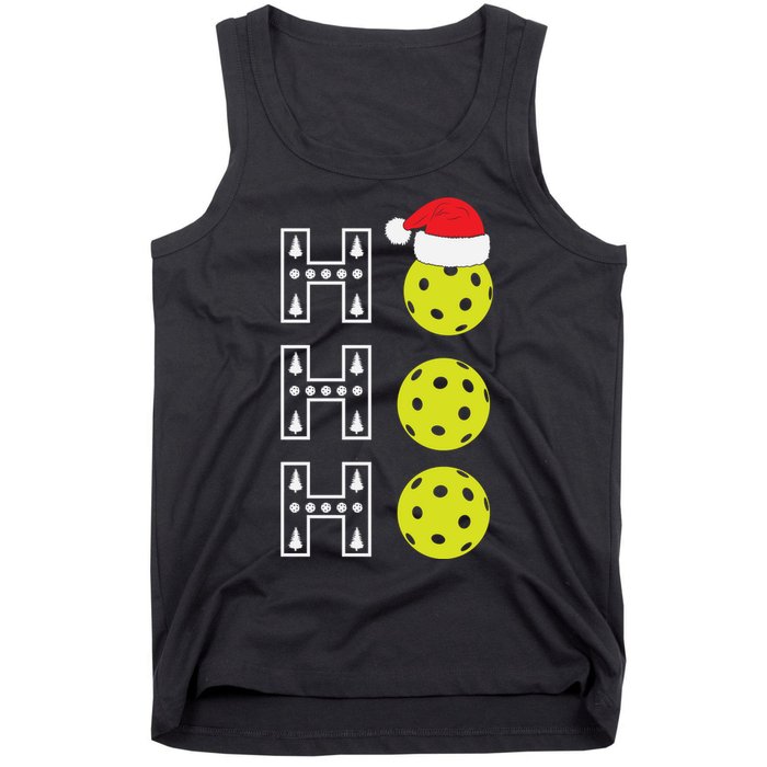 Ho Ho Ho Pickleball Christmas Santa Hat Holiday Tank Top