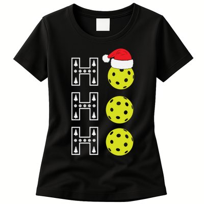 Ho Ho Ho Pickleball Christmas Santa Hat Holiday Women's T-Shirt