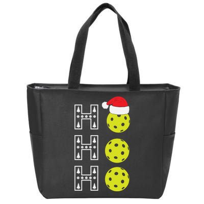 Ho Ho Ho Pickleball Christmas Santa Hat Holiday Zip Tote Bag