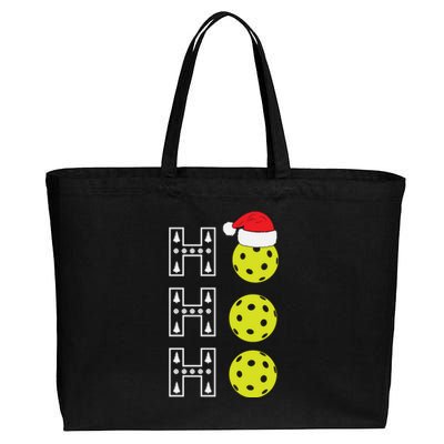 Ho Ho Ho Pickleball Christmas Santa Hat Holiday Cotton Canvas Jumbo Tote